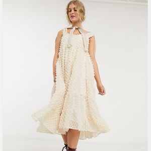Sister Jane plumetis tiered midi dress
